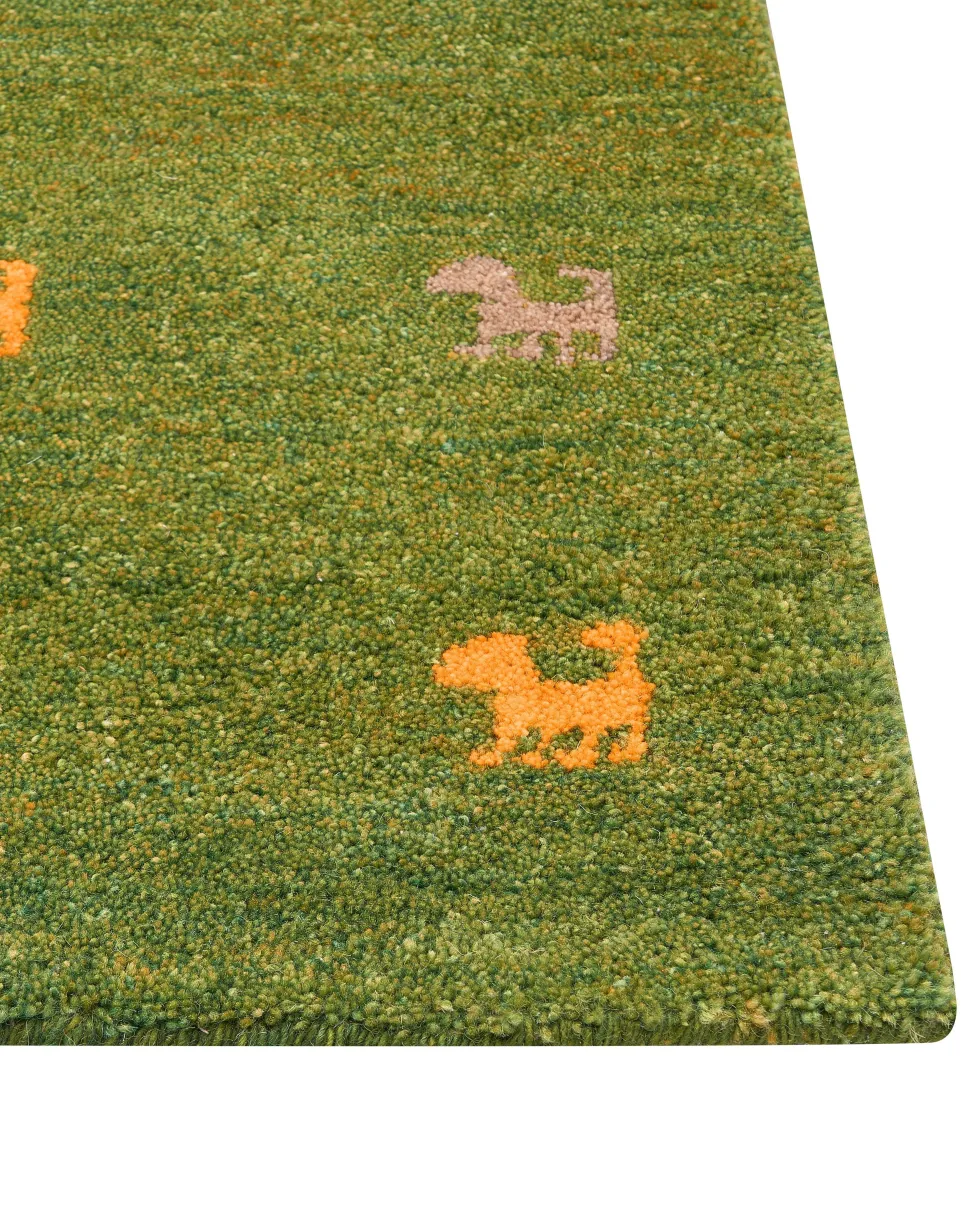 Tapete Gabbeh Em La Verde 160 X 230 Cm Yulafi