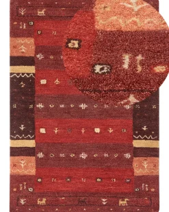 Tapete Gabbeh Em La Vermelha 160 X 230 Cm Sinanli