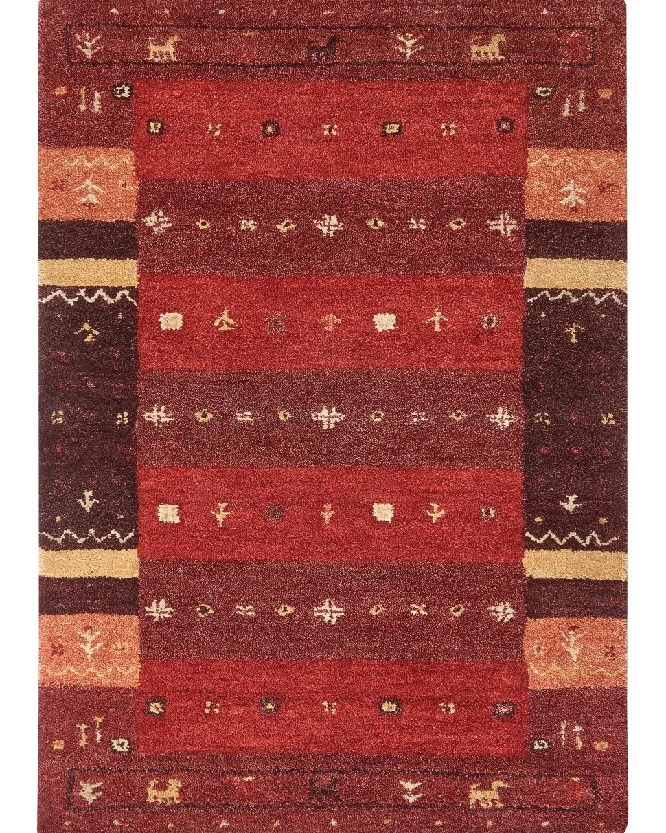 Tapete Gabbeh Em La Vermelha 160 X 230 Cm Sinanli