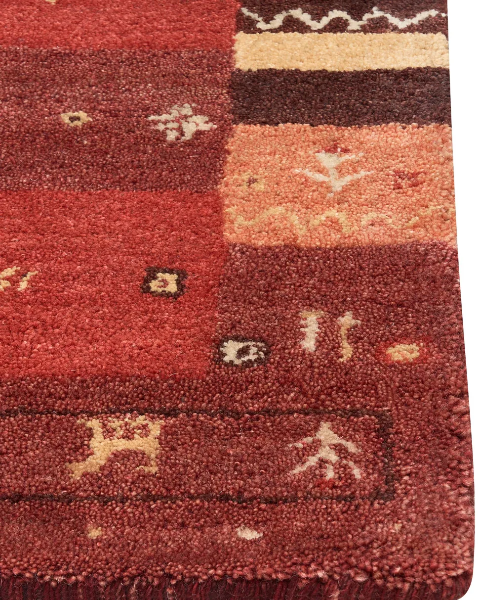 Tapete Gabbeh Em La Vermelha 160 X 230 Cm Sinanli