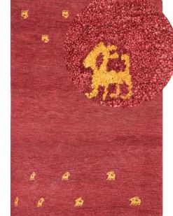 Tapete Gabbeh Em La Vermelha 160 X 230 Cm Yarali