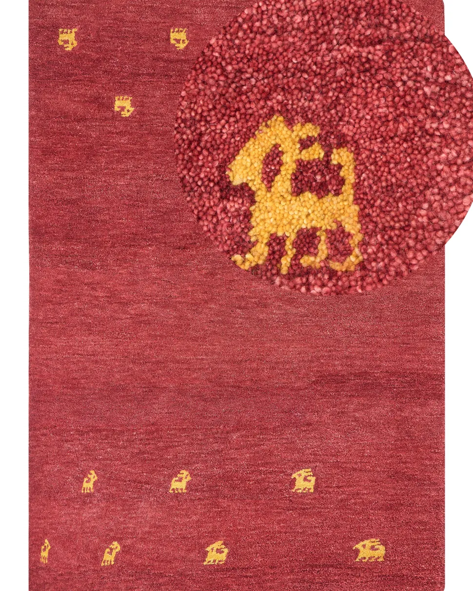 Tapete Gabbeh Em La Vermelha 160 X 230 Cm Yarali