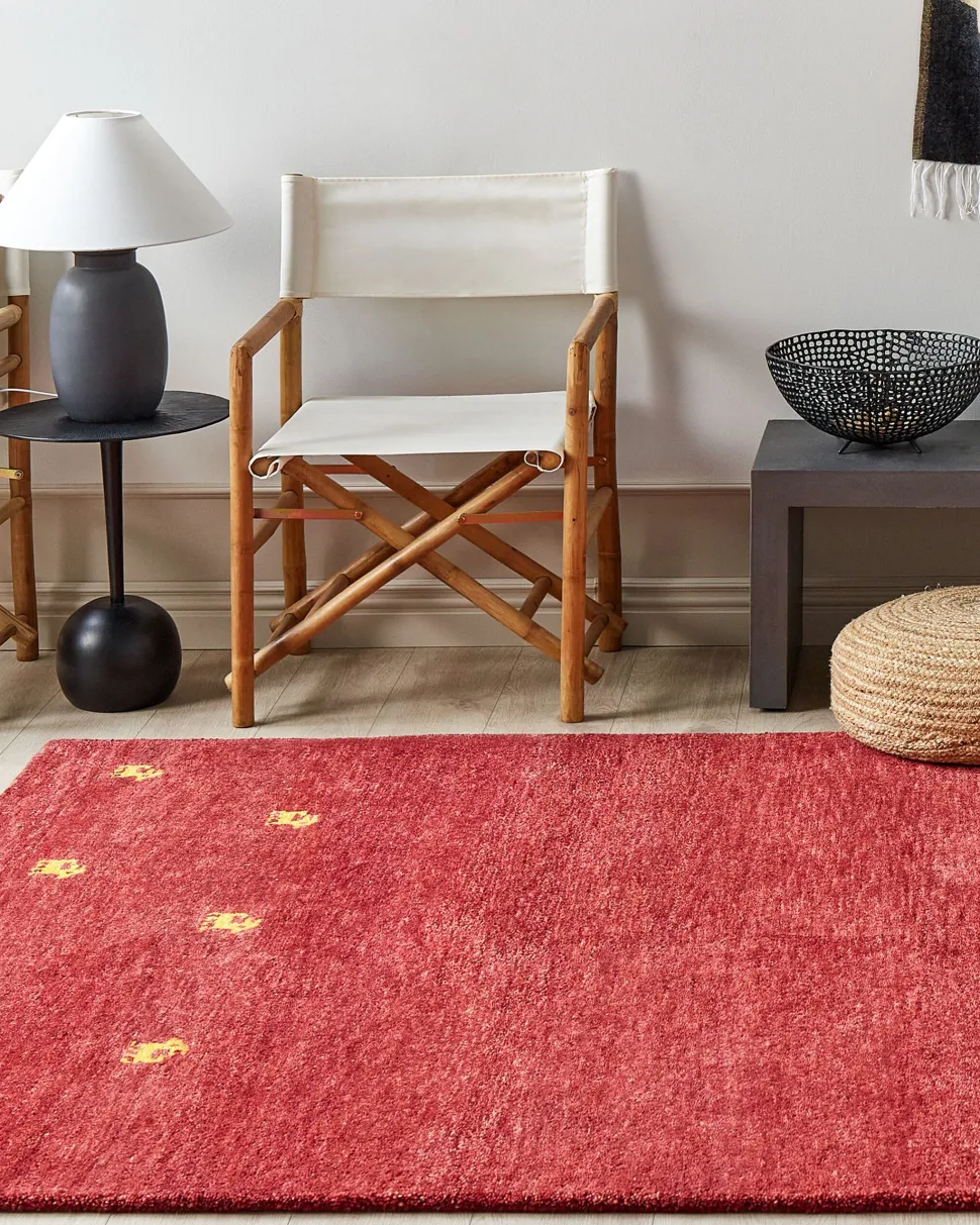 Tapete Gabbeh Em La Vermelha 160 X 230 Cm Yarali