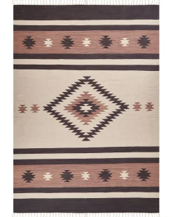 Tapete Kilim Em Algodao Creme E Castanho 200 X 300 Cm Aragats