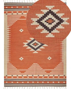 Tapete Kilim Em Algodao Laranja 160 X 230 Cm Gavar