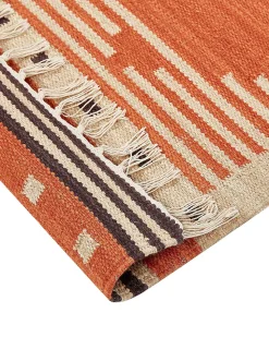 Tapete Kilim Em Algodao Laranja 160 X 230 Cm Gavar