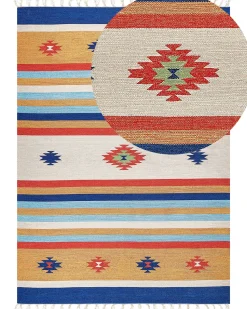 Tapete Kilim Em Algodao Multicolor 200 X 300 Cm Taronik