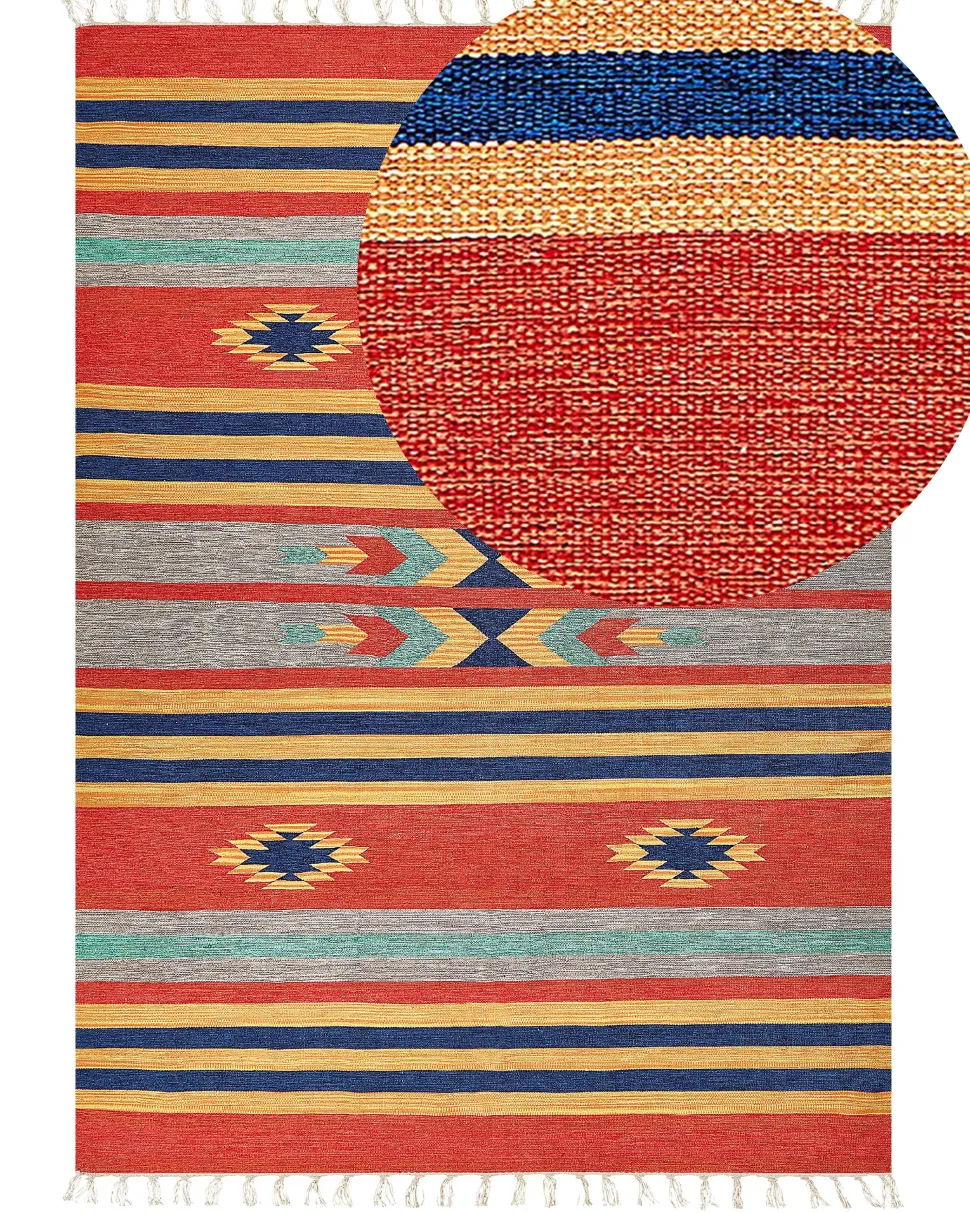 Tapete Kilim Em Algodao Multicolor 200 X 300 Cm Hatis