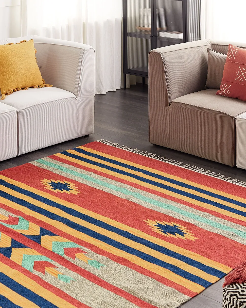 Tapete Kilim Em Algodao Multicolor 200 X 300 Cm Hatis