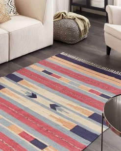 Tapete Kilim Em Algodao Multicolor 140 X 200 Cm Gandzak