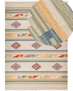 Tapete Kilim Em Algodao Multicolor 200 X 300 Cm Aparan