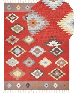 Tapete Kilim Em Algodao Multicolor 160 X 230 Cm Lorut