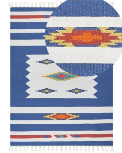 Tapete Kilim Em Algodao Multicolor 140 X 200 Cm Varser