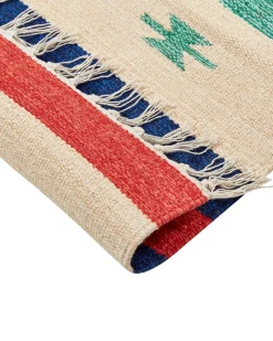 Tapete Kilim Em Algodao Multicolor 140 X 200 Cm Margara