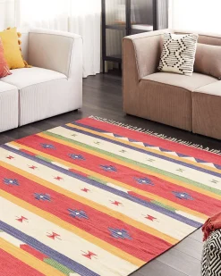 Tapete Kilim Em Algodao Multicolor 200 X 300 Cm Alapars