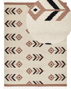 Tapete Kilim Em Algodao Preto E Creme 160 X 230 Cm Niavan
