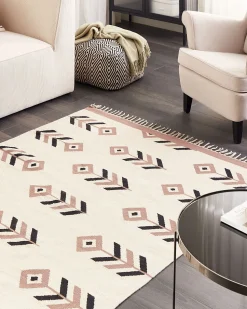 Tapete Kilim Em Algodao Preto E Creme 160 X 230 Cm Niavan