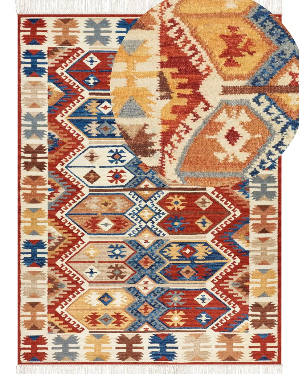 Tapete Kilim Em La Multicolor 160 X 230 Cm Vanashen