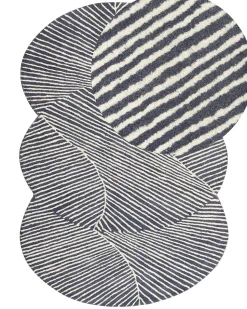 Tapete Oval De La Branco E Cinzento Grafite 140 X 200 Cm Zabol