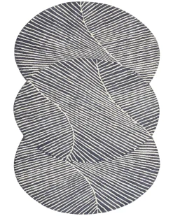 Tapete Oval De La Branco E Cinzento Grafite 140 X 200 Cm Zabol