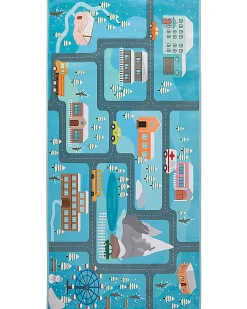 Tapete Para Criancas 80 X 150 Cm Azul Kigi