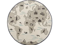 Tapete Para Criancas Cinzento E Creme 120 Cm Kesda