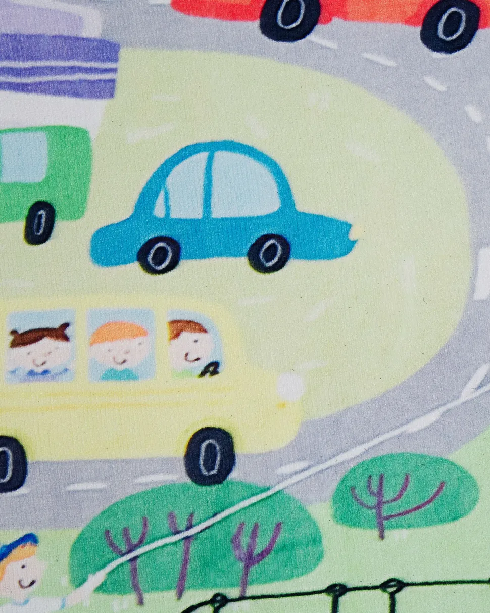 Tapete Para Criancas Com Desenho De Cidade 80 X 150 Cm Kemer