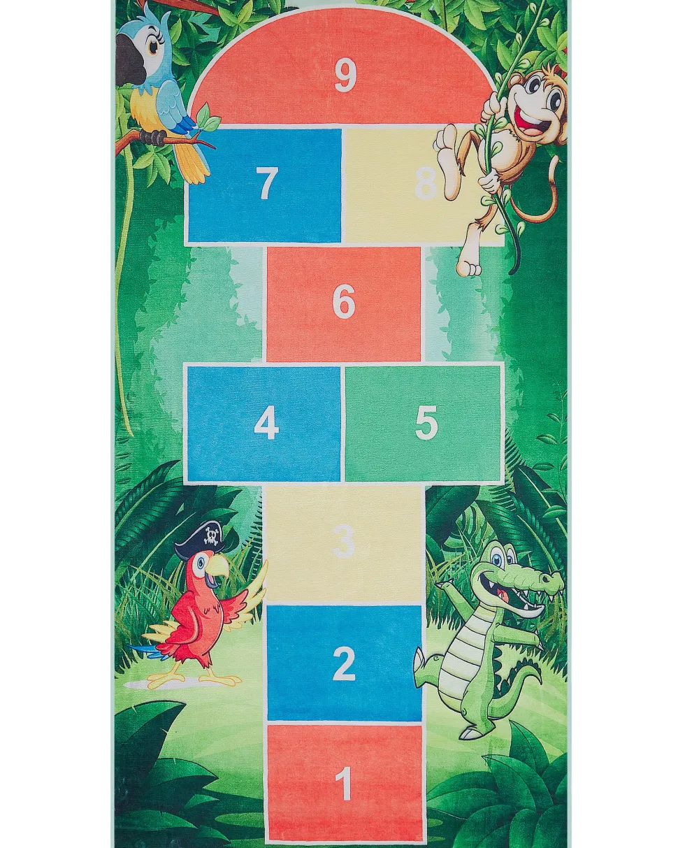 Tapete Para Criancas Com Jogo E Desenho De Animais 80 X 150 Cm Babadag