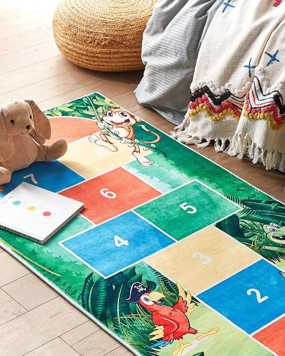 Tapete Para Criancas Com Jogo E Desenho De Animais 80 X 150 Cm Babadag