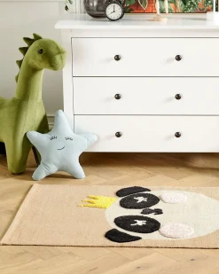 Tapete Para Criancas Em Algodao Creme Com Impressao De Panda 80 X 150 Cm Bunan
