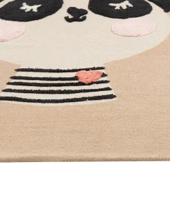 Tapete Para Criancas Em Algodao Creme Com Impressao De Panda 80 X 150 Cm Bunan