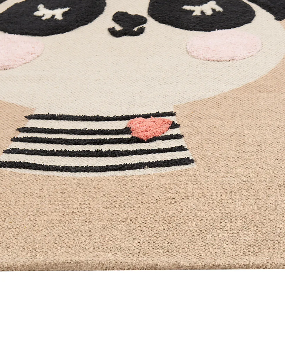 Tapete Para Criancas Em Algodao Creme Com Impressao De Panda 80 X 150 Cm Bunan