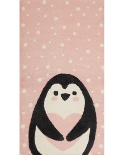 Tapete Para Criancas Em Algodao Rosa Com Impressao De Pinguim 80 X 150 Cm Pengkol