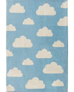 Tapete Para Criancas Em Algodao Azul E Branco 60 X 90 Cm Gwalijar