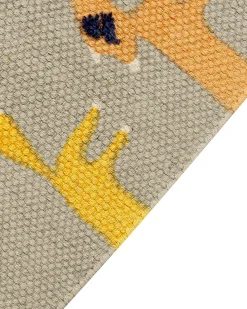 Tapete Para Criancas Em Algodao Cinzento Com Impressao De Raposa 80 X 150 Cm Bankgo