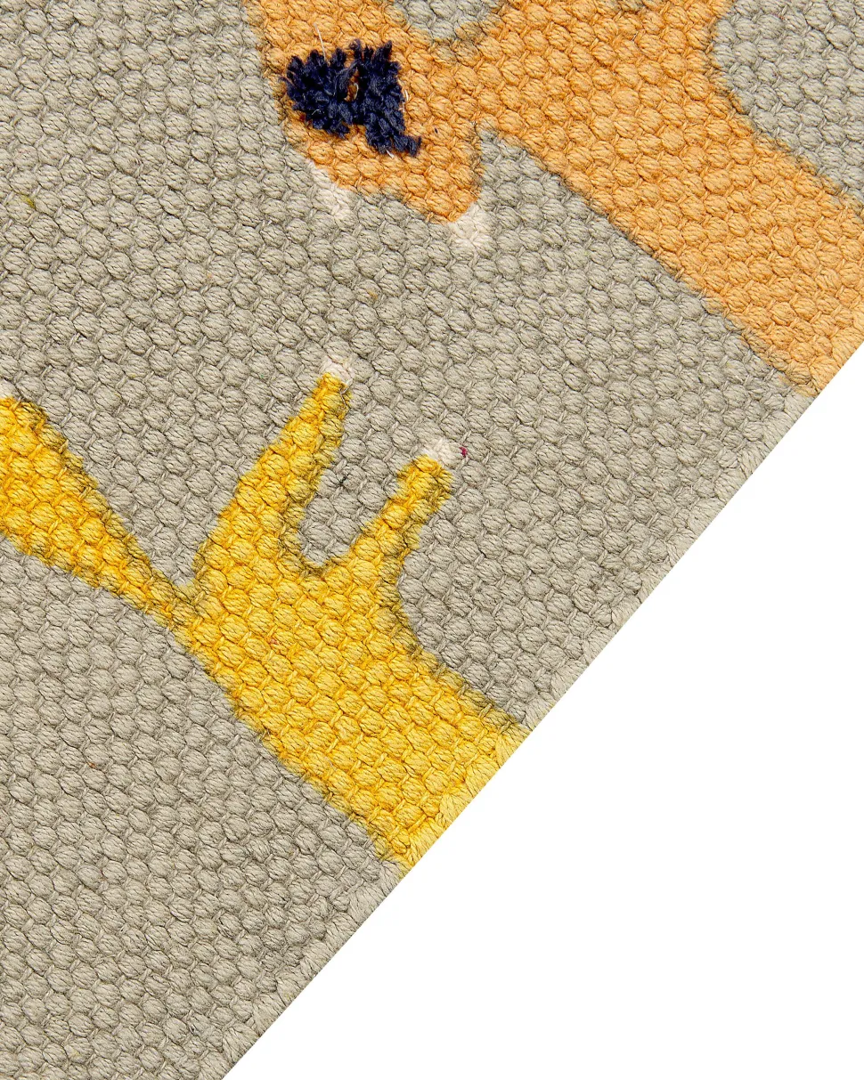 Tapete Para Criancas Em Algodao Cinzento Com Impressao De Raposa 80 X 150 Cm Bankgo