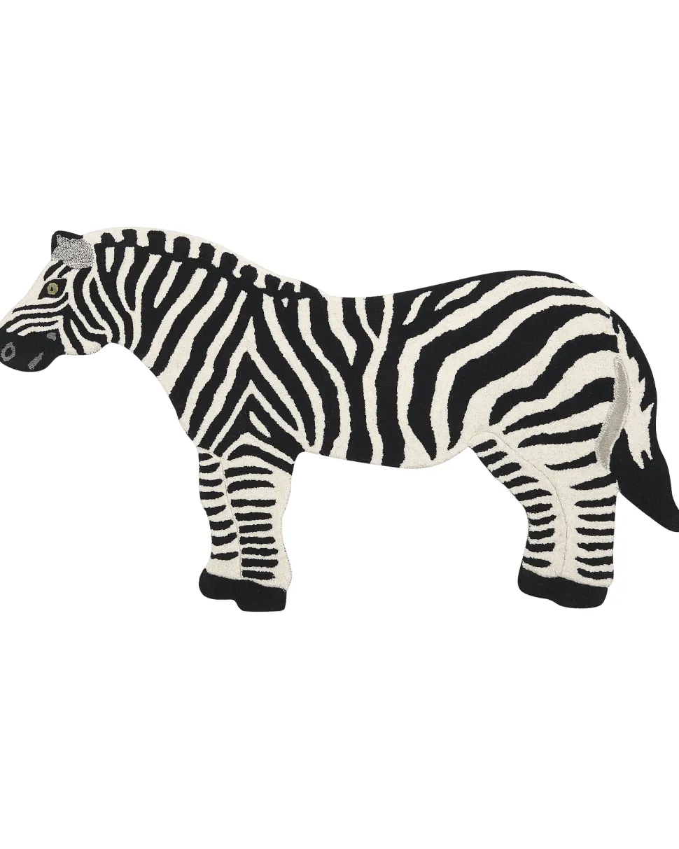 Tapete Para Criancas Em La Preta E Branca Impressao De Zebra 100 X 160 Cm Khumba