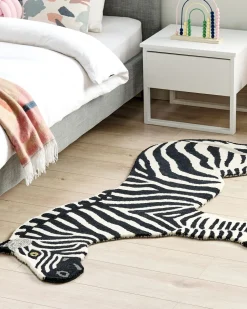 Tapete Para Criancas Em La Preta E Branca Impressao De Zebra 100 X 160 Cm Khumba
