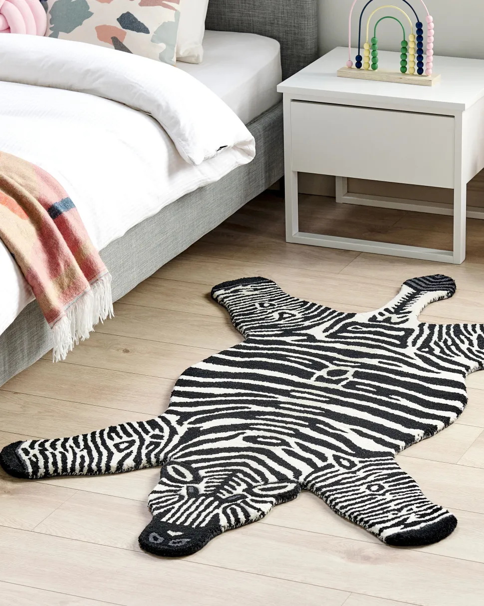 Tapete Para Criancas Em La Preta E Branca Impressao De Zebra 100 X 160 Cm Marty