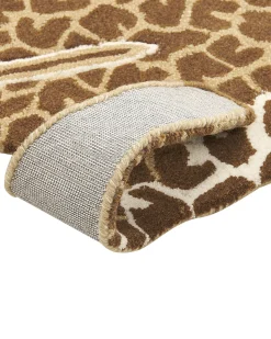 Tapete Para Criancas Em La Castanha E Creme Impressao Girafa 100 X 160 Cm Melman