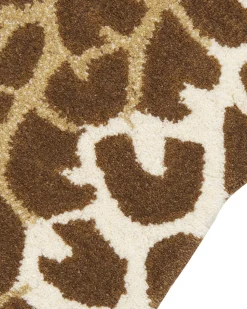Tapete Para Criancas Em La Castanha E Creme Impressao Girafa 100 X 160 Cm Melman