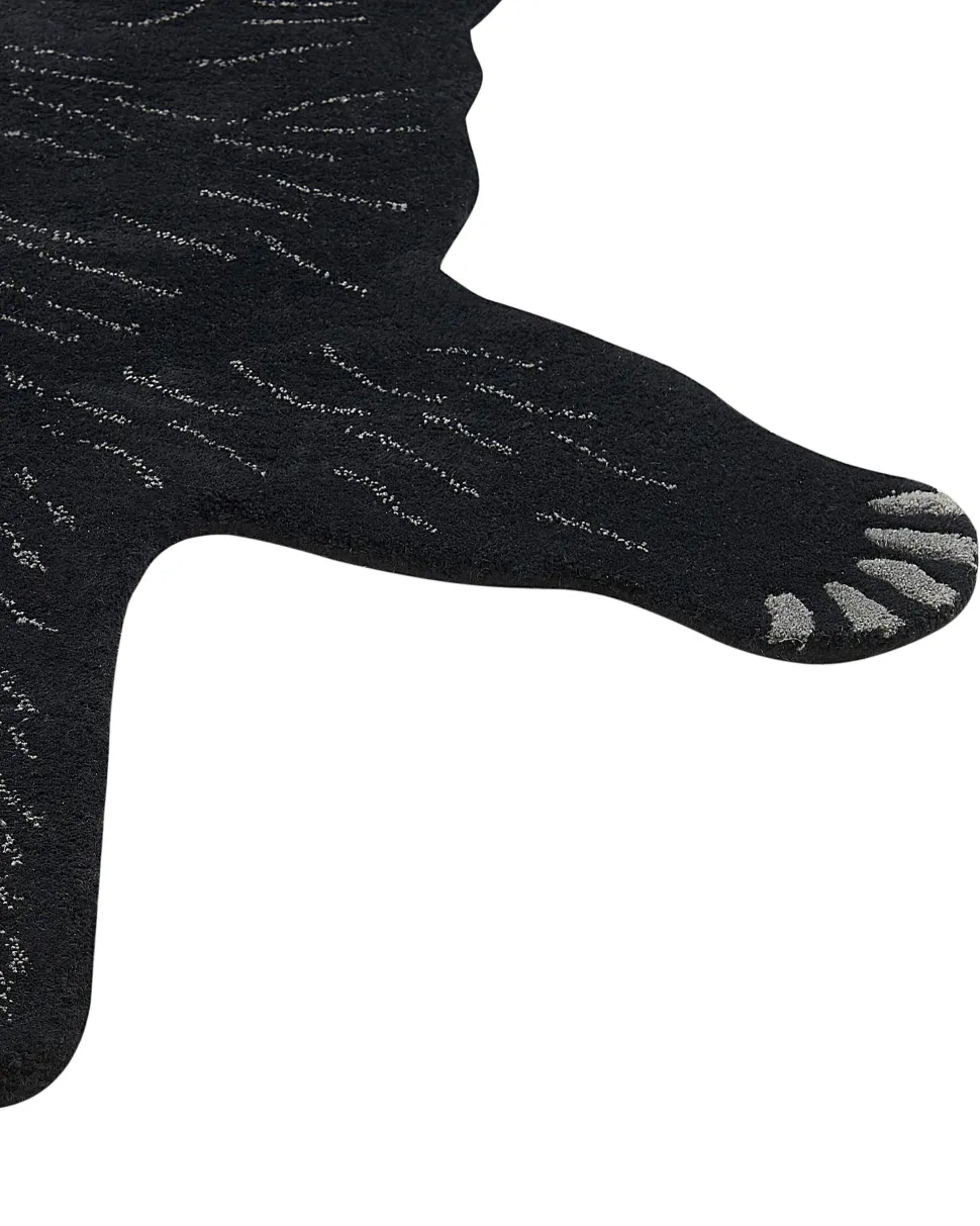 Tapete Para Criancas Em La Preta Impressao De Pantera 100 X 160 Cm Bagheera