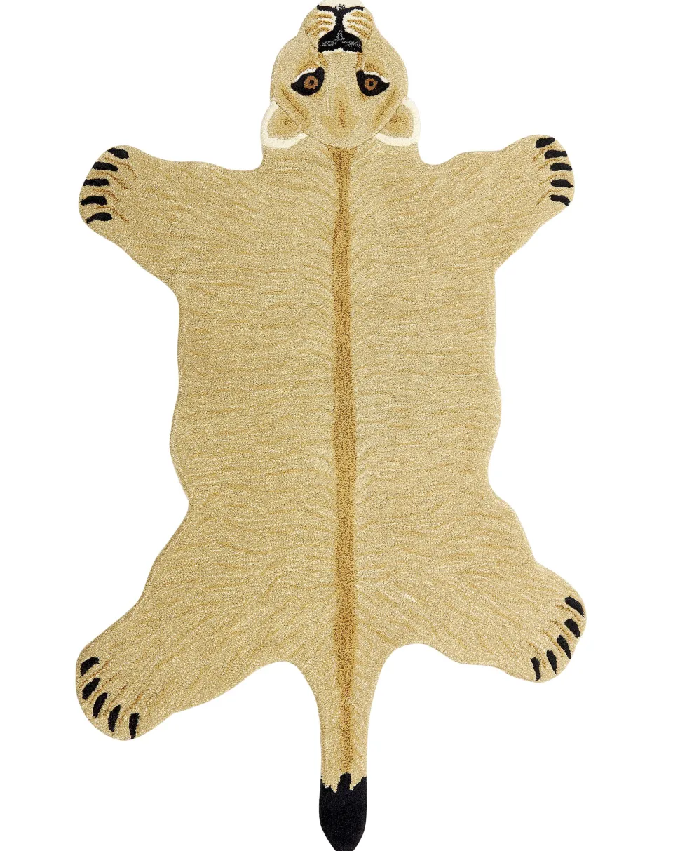 Tapete Para Criancas Em La Creme Impressao De Leoa 100 X 160 Cm Sarabi