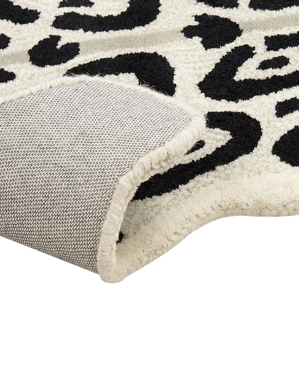 Tapete Para Criancas Em La Creme E Branca Impressao Leopardo 100 X 160 Cm Mibu