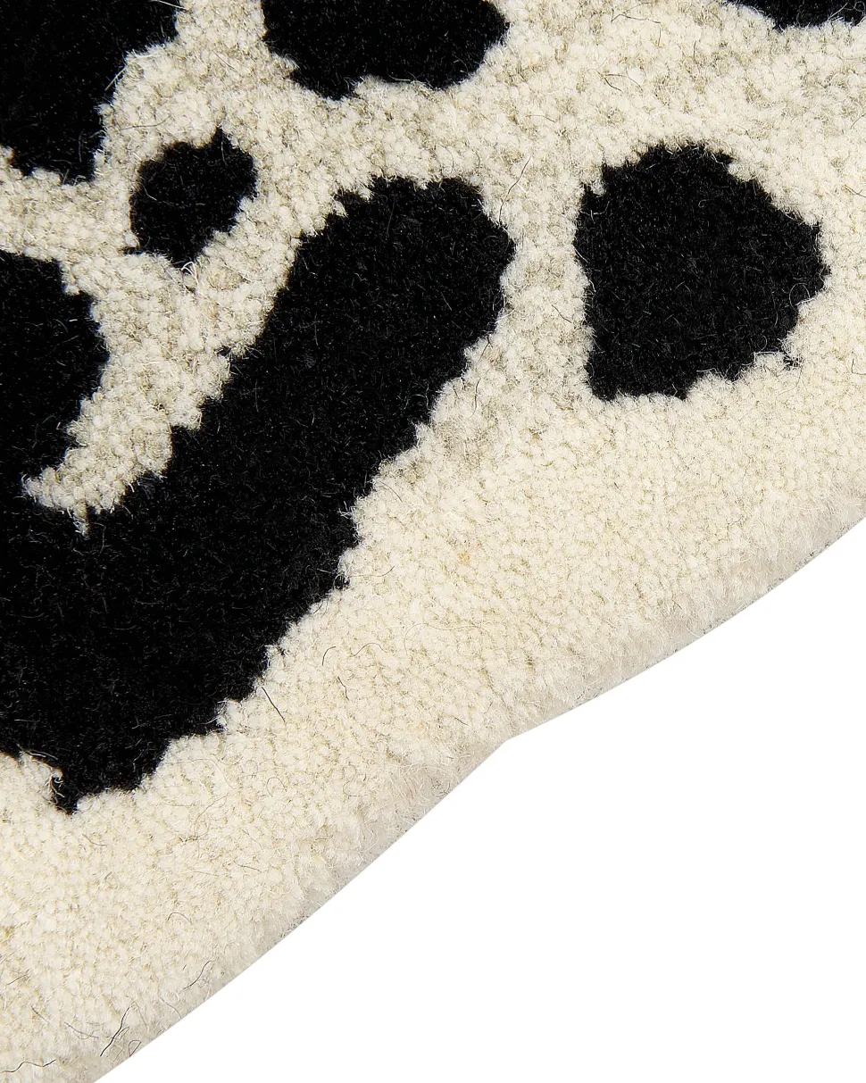 Tapete Para Criancas Em La Creme E Branca Impressao Leopardo 100 X 160 Cm Mibu