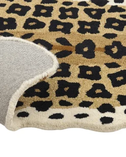 Tapete Para Criancas Em La Creme Impressao De Leopardo 100 X 160 Cm Azaad