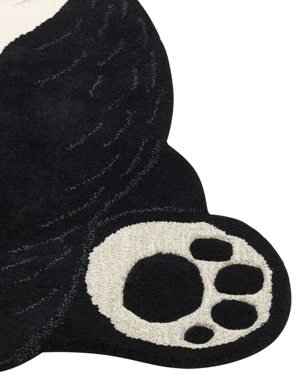 Tapete Para Criancas Em La Preta E Branca Impressao De Panda 100 X 160 Cm Jingjing