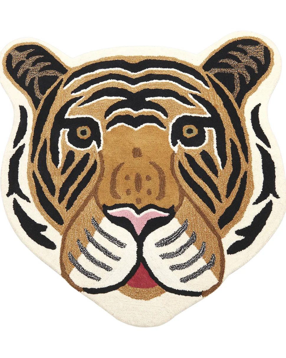 Tapete Para Criancas Em La Creme Impressao De Tigre 120 X 110 Cm Parker