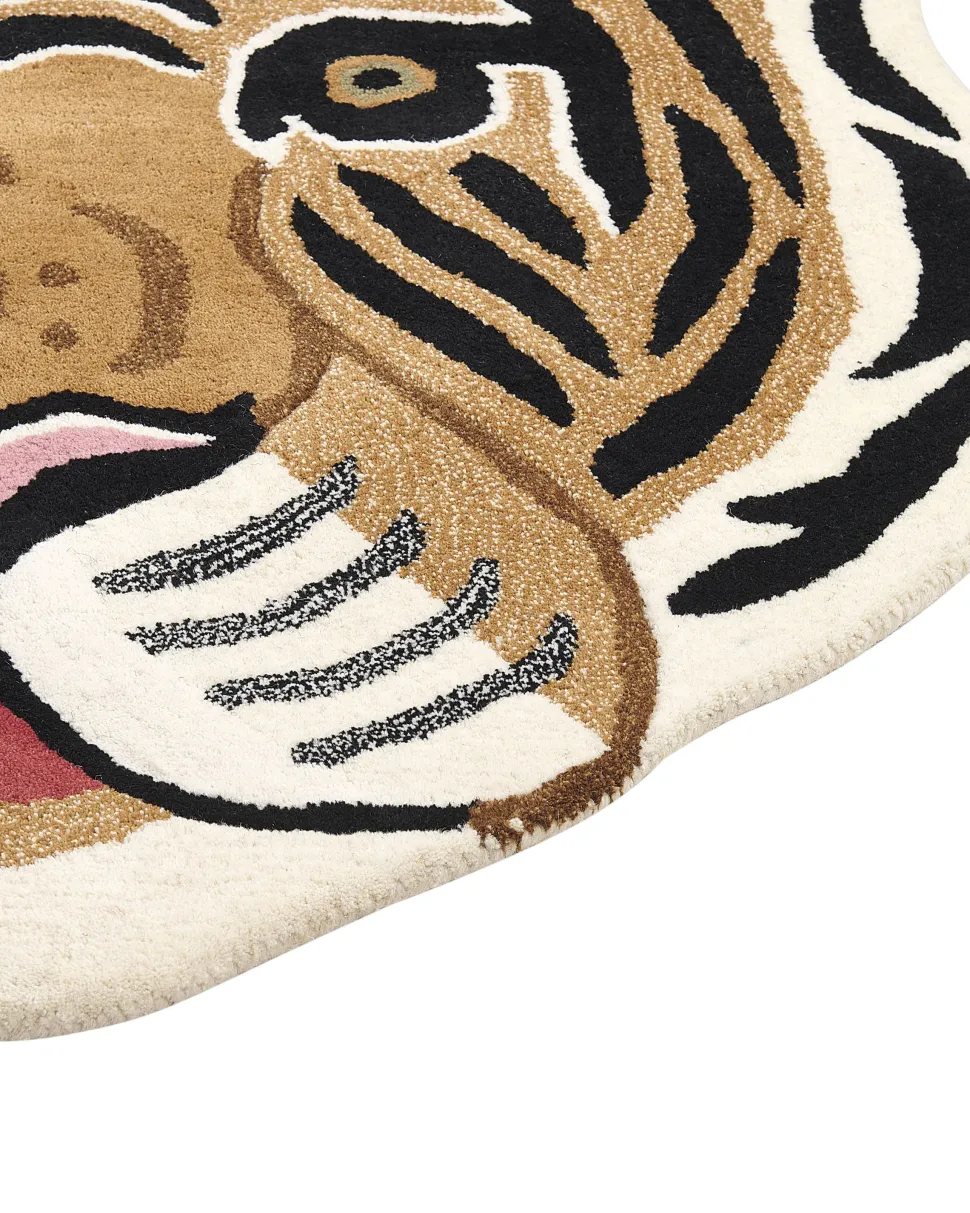 Tapete Para Criancas Em La Creme Impressao De Tigre 120 X 110 Cm Parker