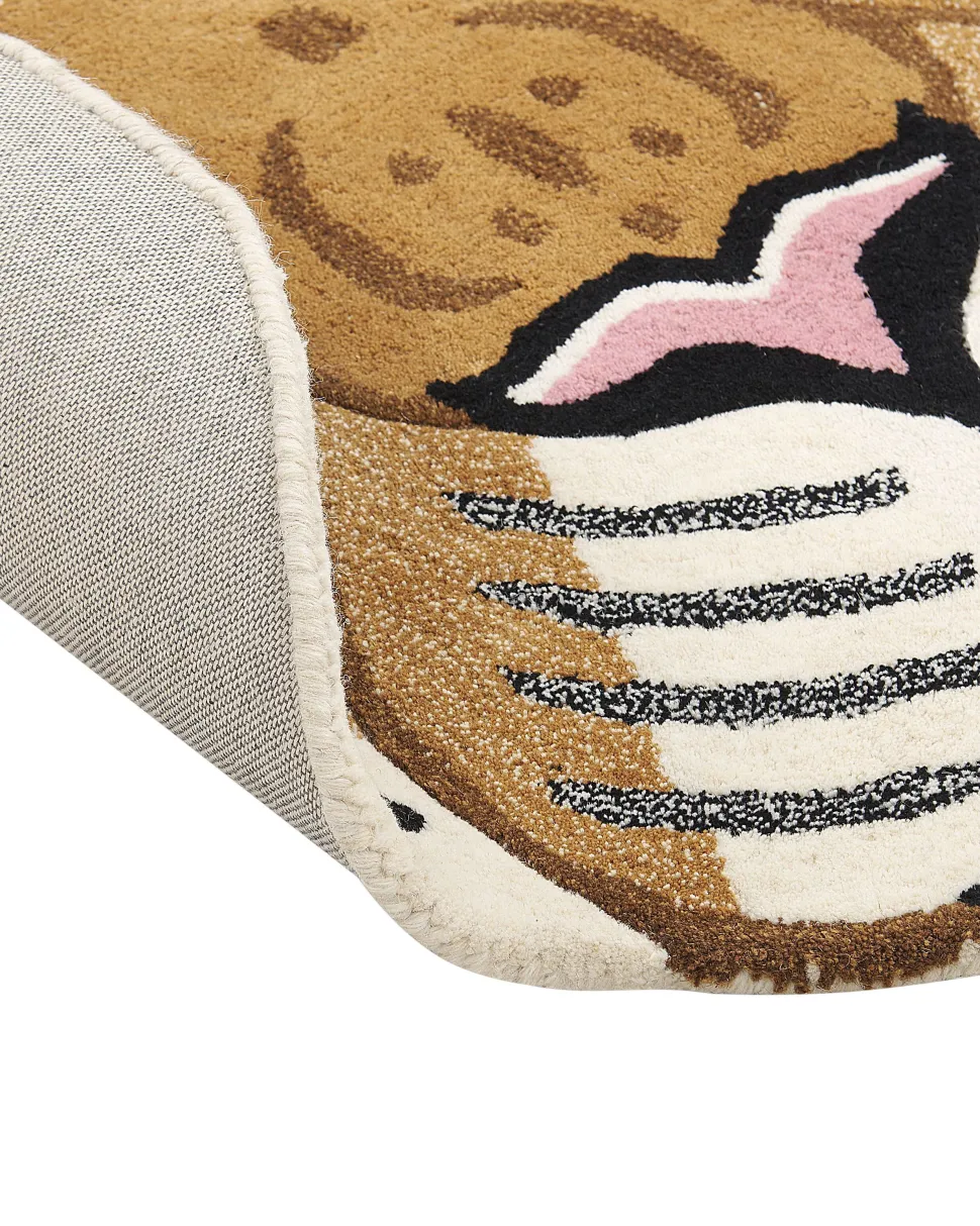 Tapete Para Criancas Em La Creme Impressao De Tigre 120 X 110 Cm Parker